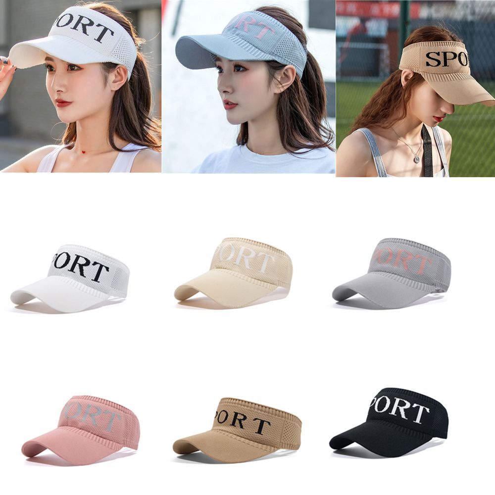 New Polyester Sun Visors 8 Colors Sun Protection Knitted Golf Cap Adjustable Sports Sun Hats Summer Spring