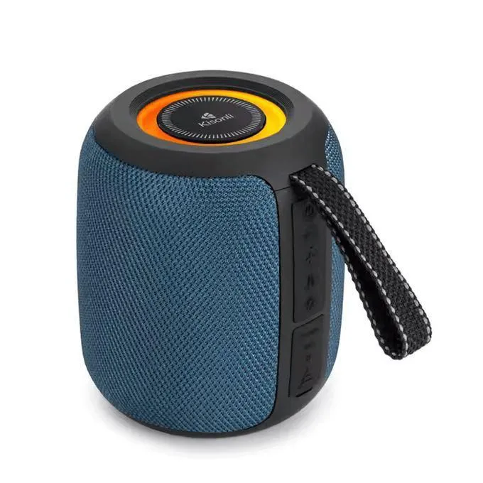 H@F HF-F105 Compact Bluetooth Speaker: Portable Wireless Fabric Speaker with RGB LED Light, FM Radio, TF Card, USB U-Disk, 3.5mm AUX Input, 1200mAh Rechargeable Battery & Hands-Free Mic for Home (197 Characters)