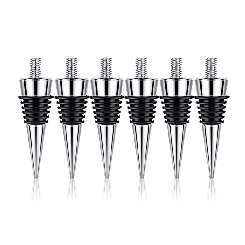 ARELENE 6 Pieces Metal Bottle Stopper Blank Zinc Alloy Wine Bottle Stopper Kit Reusable Wine Saver Corks Bottle Stopper Set