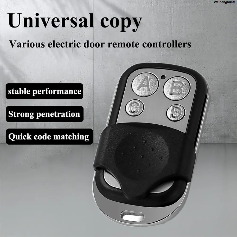 WeihonghunfeiFifty percent discount Metal Push Button Remote Control Transmitter ABCD / Lock Unlock 4Button 433MHz Universal 4 Buttons Garage Door Opener Remote - image 1