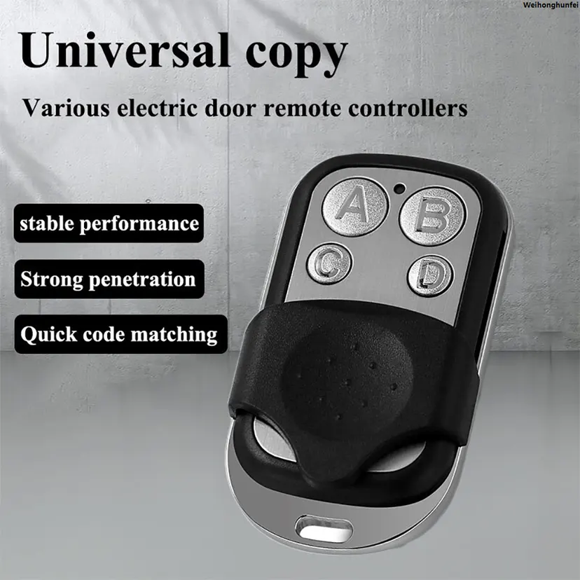 WeihonghunfeiFifty percent discount Metal Push Button Remote Control Transmitter ABCD / Lock Unlock 4Button 433MHz Universal 4 Buttons Garage Door Opener Remote