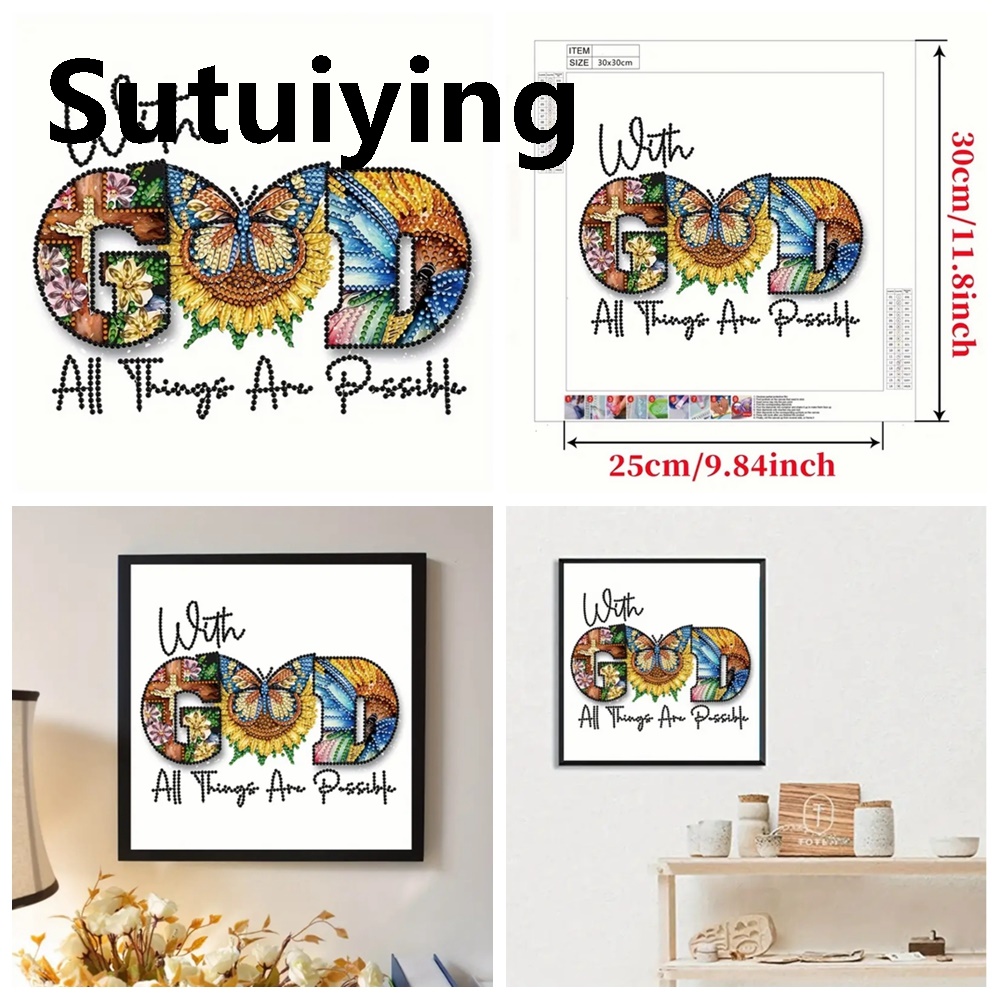 Sutuiying 1pc/Set DIY Special Shape Diamond Painting Butterfly Diamond Art New Painting Pictures Crystal Rhinestones Diamond Art for Adults