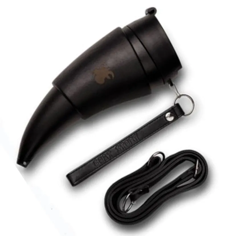 2X Goat Horns Coffee Mug 230ML Stainless Steel Vacuum Cup Flask Tea Cups Water Bottle with Rope-Black