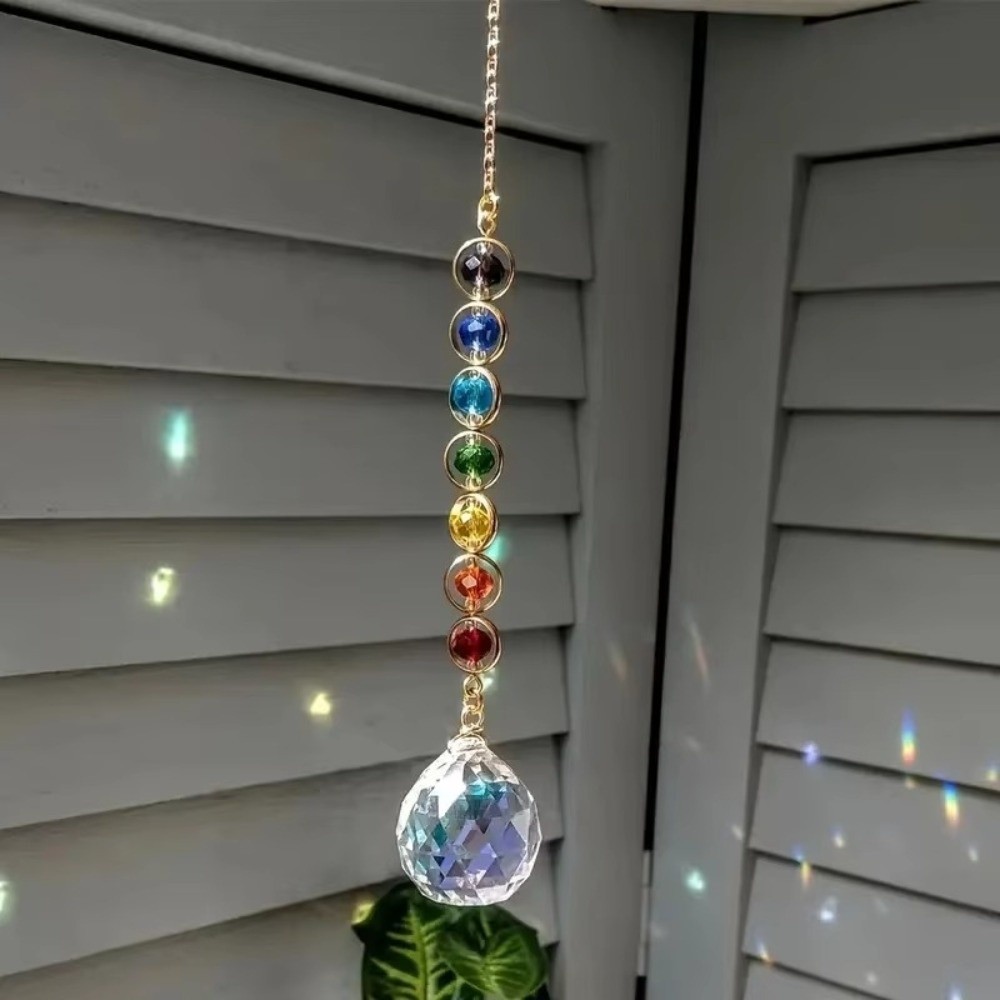 New Colorful Hanging Ornaments Crystal DIY Sun Catcher with Hanging Chain Rainbow Maker Prism Home Decoration