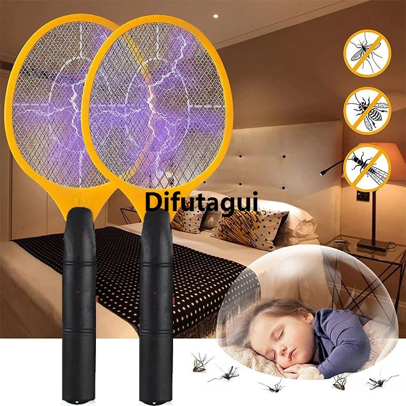 Difutagui 1/2/4PCS Electric Fly Insect Bug Zapper Bat Handheld Insect Fly Swatter Racket Portable Mosquitos Killer Pest Control For