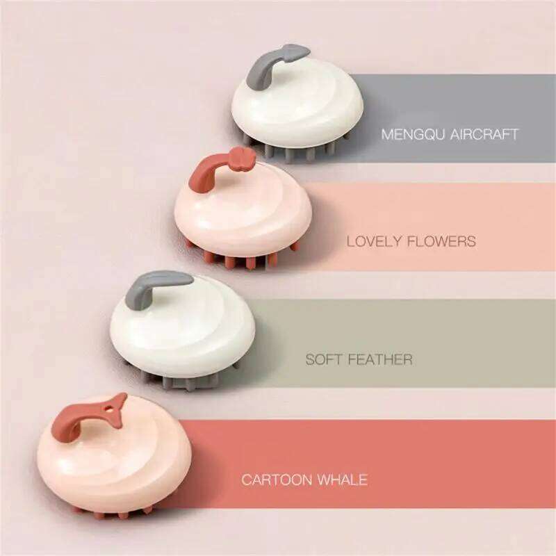 Silicone Scalp Wet/Dry Dual-Use Shampoo Comb Hair Cleansing Spa Shower Brush Head Massage