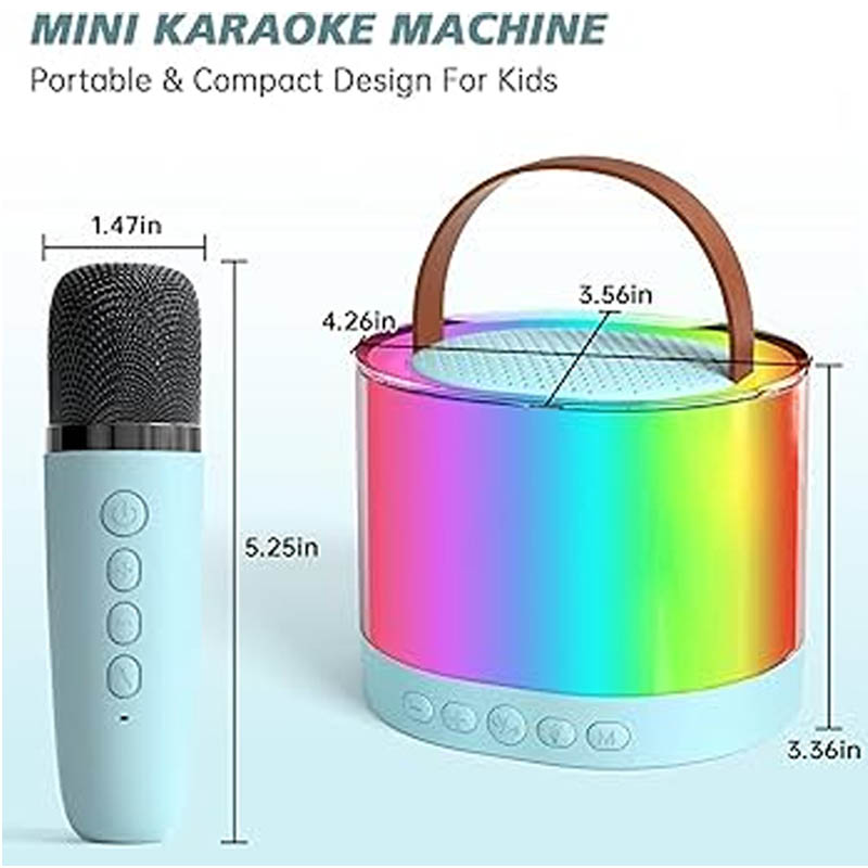 K52 Wireless Karaoke Speaker with 1 Mic - Portable Mini Bluetooth Speaker for Kids & Party - RGB LED Light - Rechargeable Home KTV Music Player