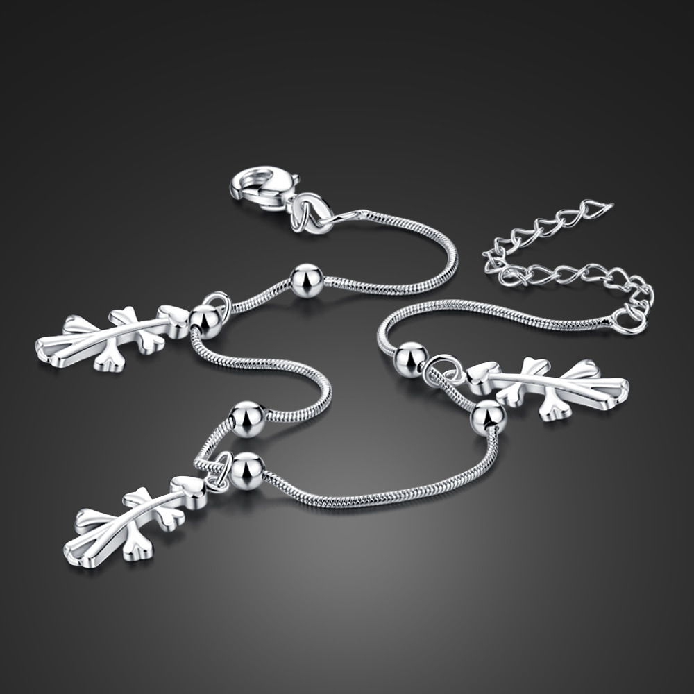 【Good sharing!】Creative fashion straw anklet silver plated cute girl anklet simple jewelry
