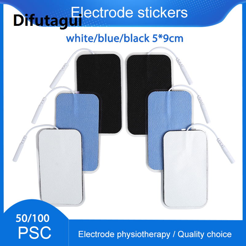 Difutagui Fifty percent discount 5*9cm Non-woven Fabric Electrode Pads 2mm Plug TENS Nerve Muscle favorable Acupuncture Machine Gel Electrode Patch Accessories