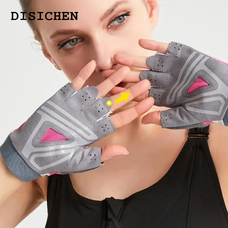 DISICHEN 【2025 Version】 Breathable Half Finger Gloves Women's Gym Fitness Gloves Men Weight Lifiting Professional Mittens Mtb Bicycle Cycling Equipment