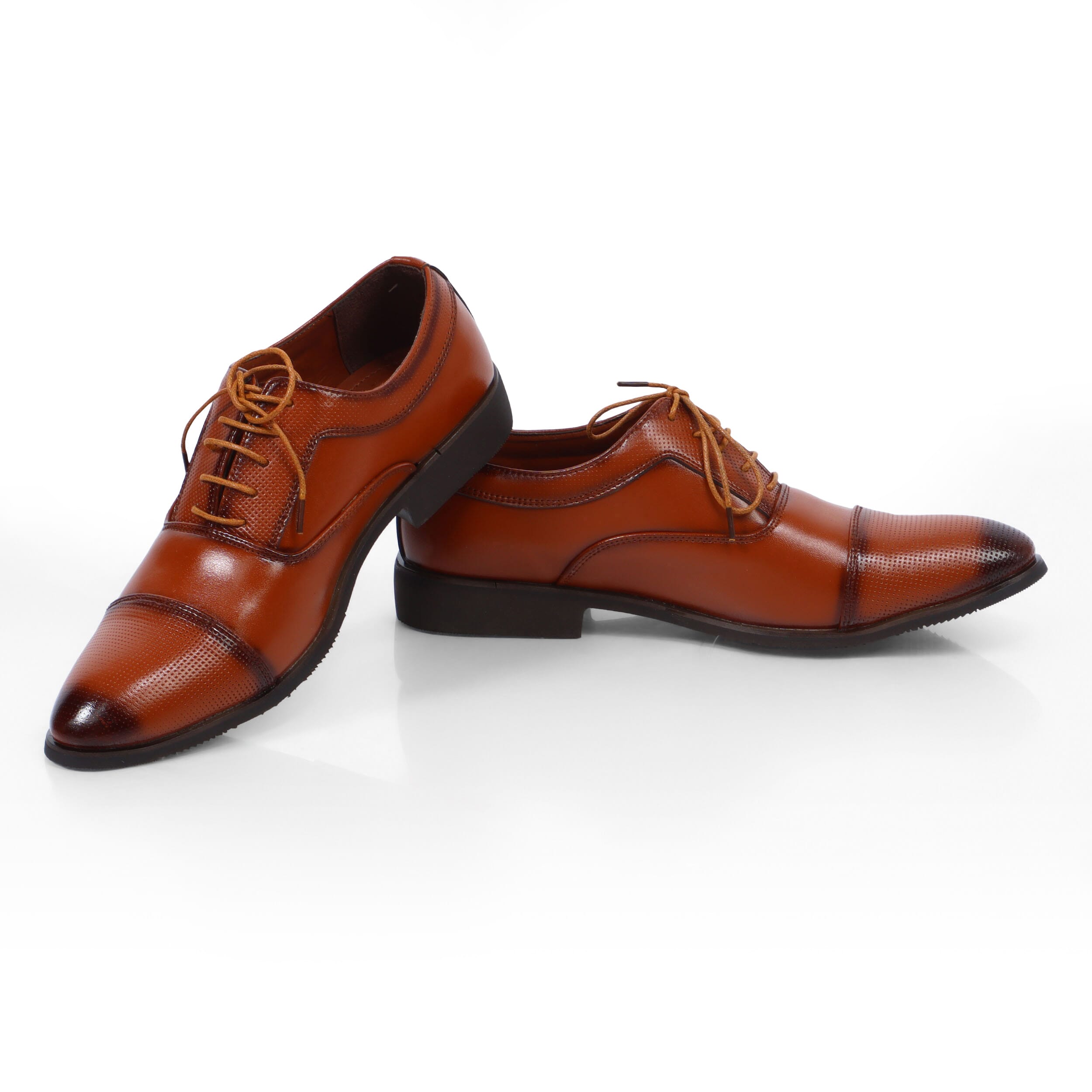 Brown Textures Designed Slip-On Party Shoes For Men (010)