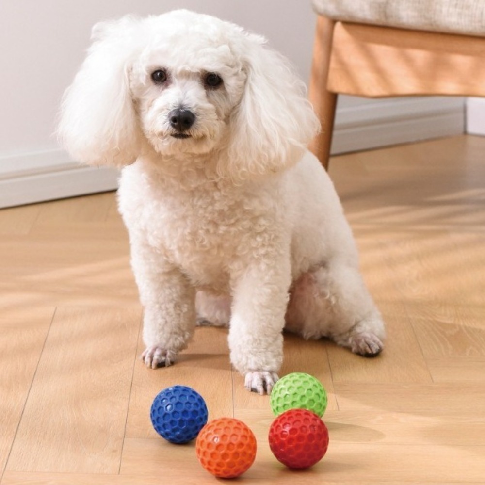 Reusable Indestructible Squeaky Dog Toys Natural Rubber Interactive Dog Balls Relieve Anxiety Tough Teething Toys for Aggressive Chewers
