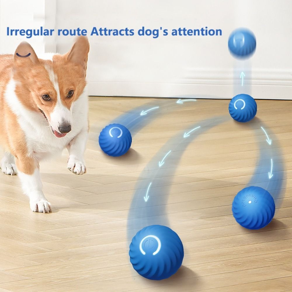 Durable Automatic Moving Dog Toy Ball Bouncing Rolling USB Rechargeable Self-moving Balls Rubber Electric Dog Ball Dog