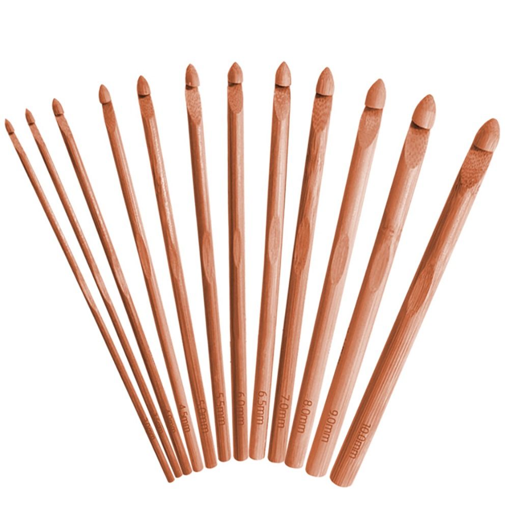 Handicraft Bamboo Wooden Crochet Hooks Small Size Long Crochet Needles Yarn Weave Tool Scarf