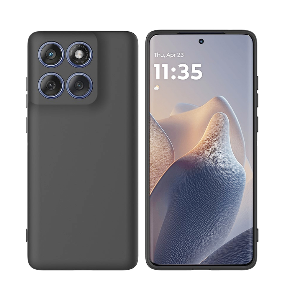 Silicone case for MOTO Edge 60 / Fusion 5G 2025 - Slim Silicone with Soft Lining Shockproof Full Body Bumper Case Motorola (Black)