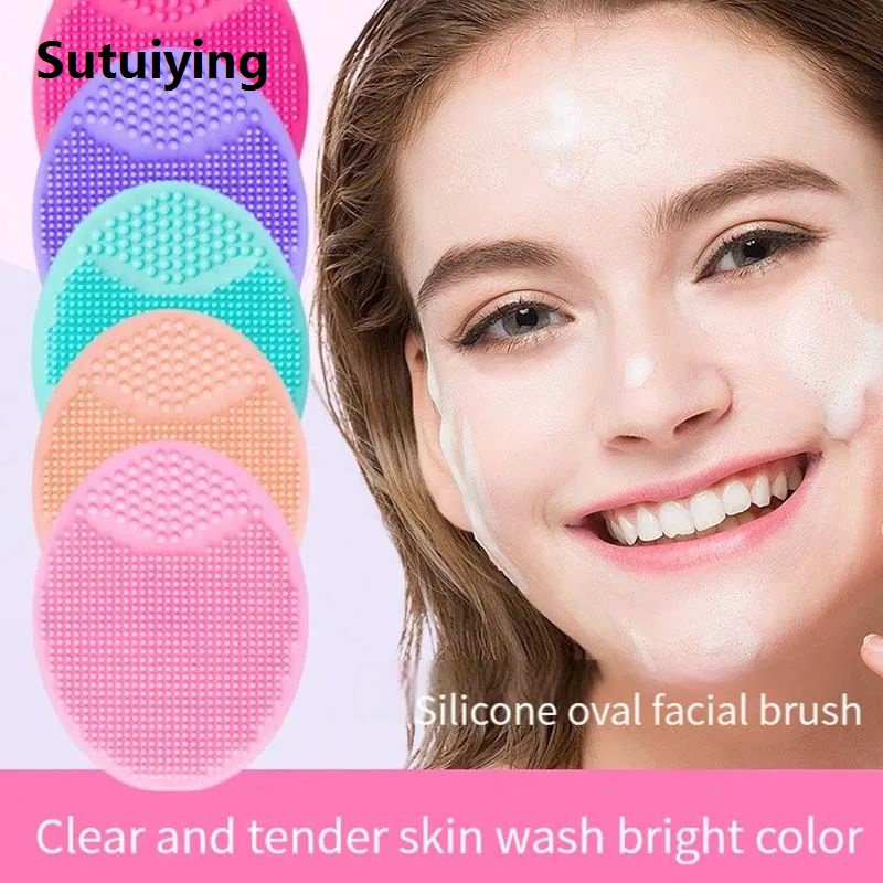 Sutuiying Silicone Face Wash Brush Clean Pores Baby Shampoo Brush Luxury Baby Bath Brush Soft Hair Round Shampoo Comb Home Use