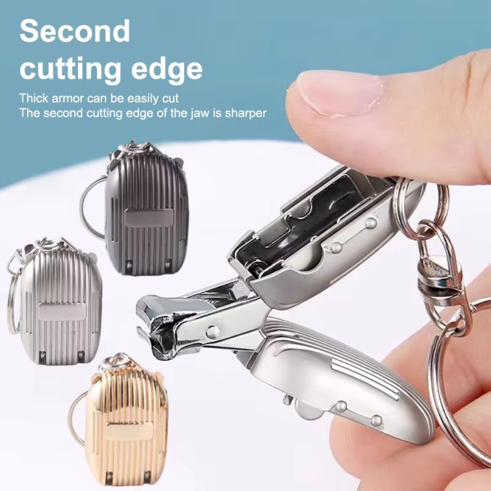 Creative Stainless Steel Mini Nail Clippers Exquisite Portable Folding Nail Clippers Key Accessories Manicure Tools