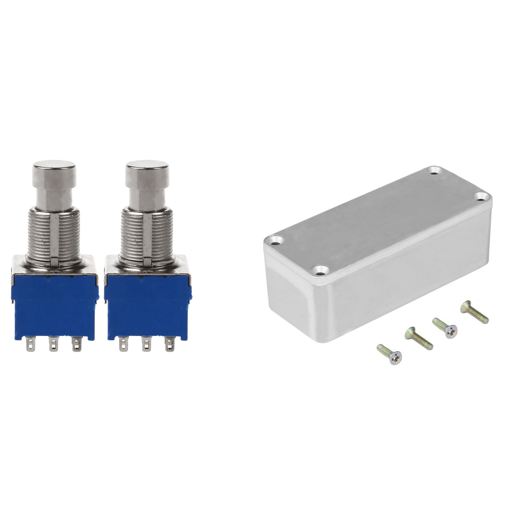NAMUNY 2 Pcs Guitar Effect Switches 9-Pin 3Pdt Guitar Effects Pedal & 1 Pcs Guitar Effects Aluminium Stomp Box