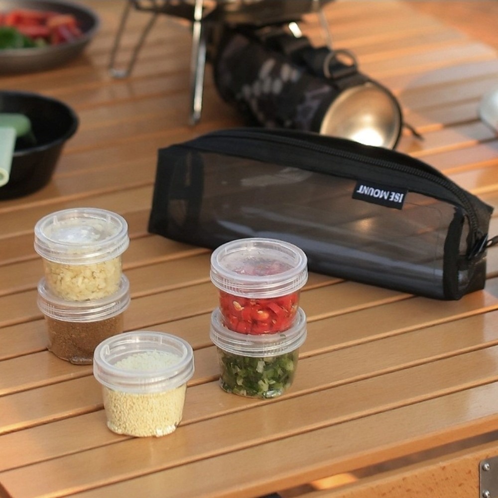 Portable with 5 Seasoning Bottles Camping Spice Kit Nylon Storage Bag Small Spice Container Bag Travel Spice Container BBQ