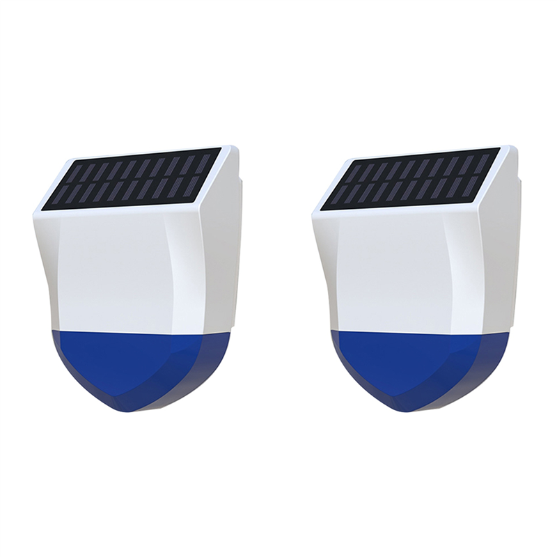2X Tuya Smart WiFi Siren Alarm Outdoor Sound and Light Alarm Waterproof Solar Sound Light Alarms