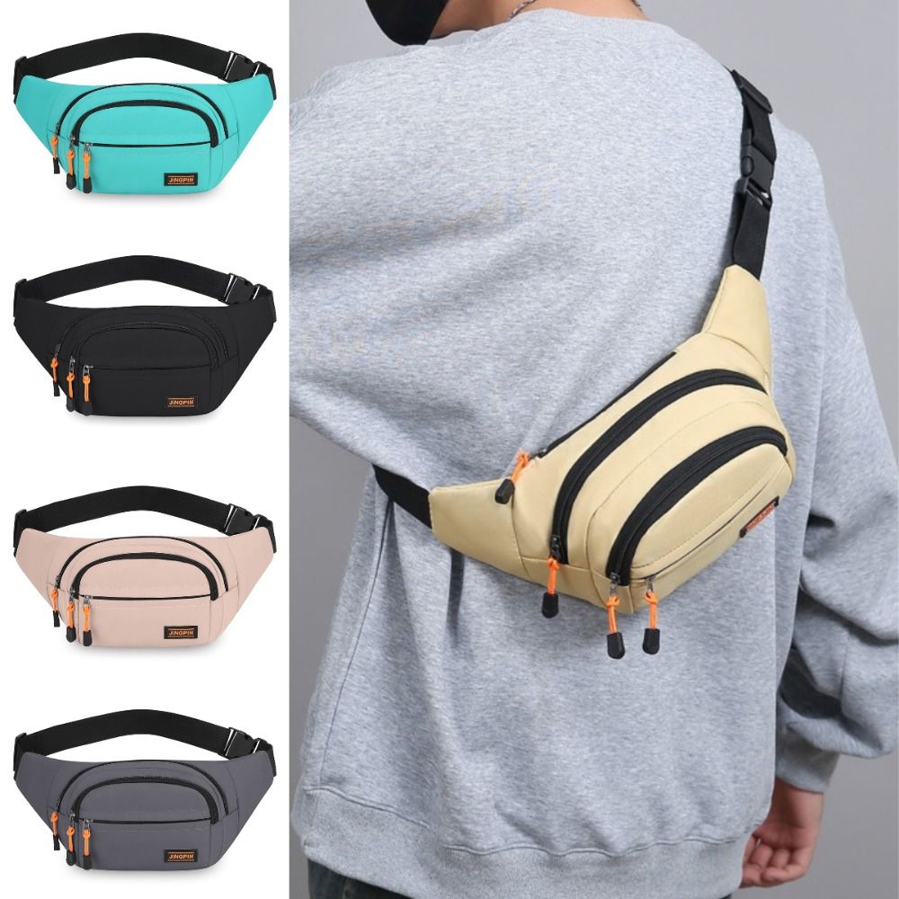 Fashion Nylon Men Chest Bag Waterproof Large Capacity Outdoor Waist Bag Durable Japanese Style Sports Walking Bag Riding