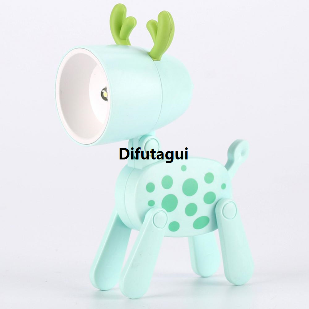 Difutagui Gift Portable Light Dog Deer Pet Cute Table Lamp Folding LED Luxury Night Light Mini Night Light Student Living Room Decoration