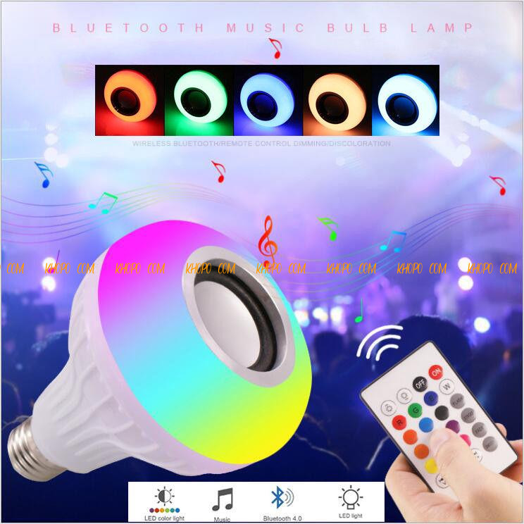 Bluetooth Smart Music Bulb Speaker Wireless 12W LED RGB Changing with Remote Lamp for Party, Home