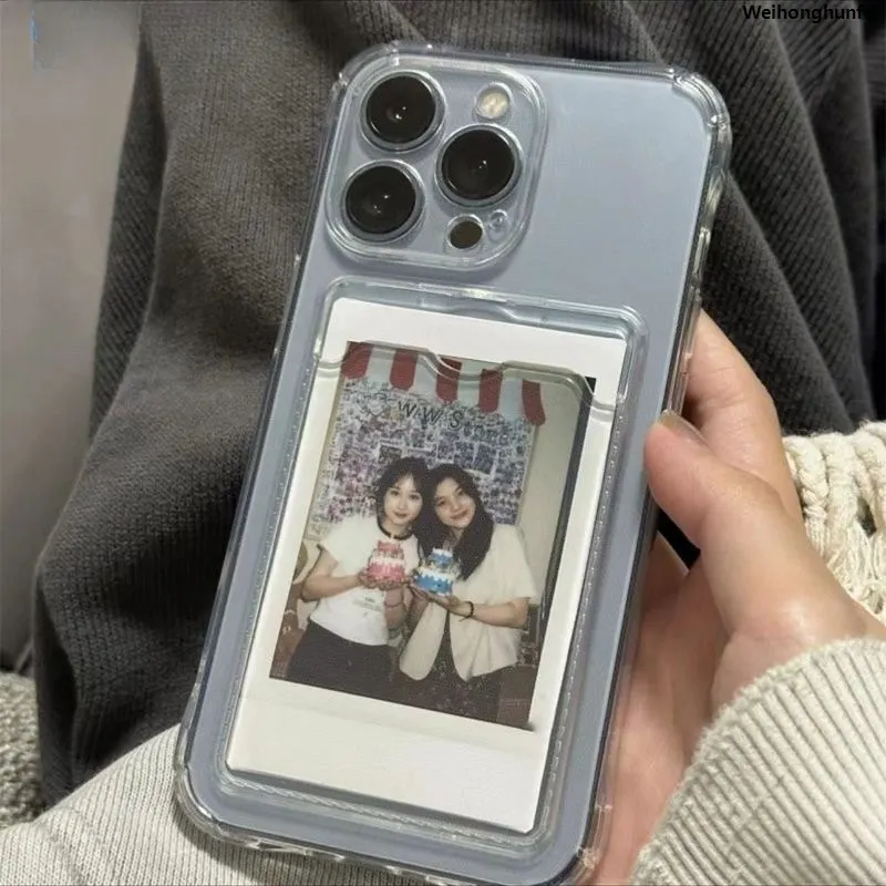 WeihonghunfeiProfesional Photo Card Holder For Honor 90 X40 X7B X8B X6A X5 X7A X8A X9A Nova Y61 11 10 SE Magic 5 Lite Play 8T 50 Plus Transparent Phone Case Clear Soft Cover
