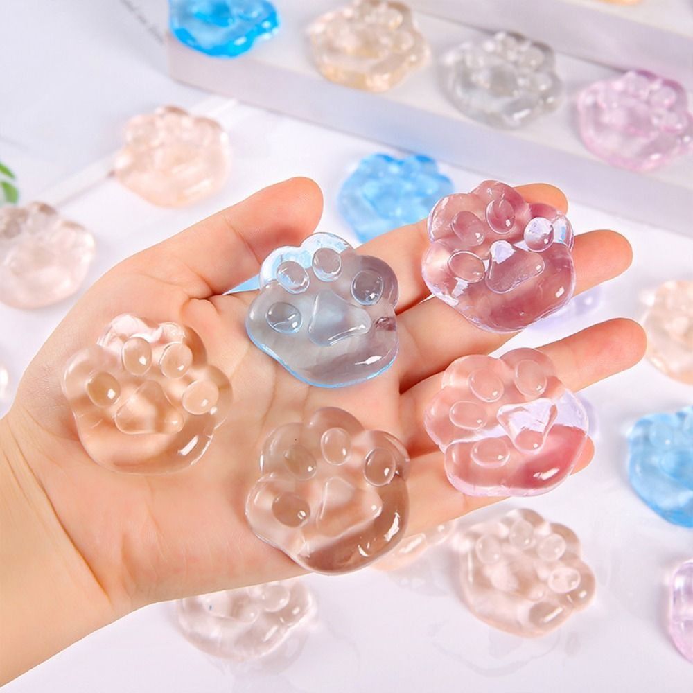 Funny Transparent Squeeze Toy Fidget Quick Rebound Transparent Cat Claw Toy Creative Simulation Mini Cute Sensory Toys Children Birthday Gift