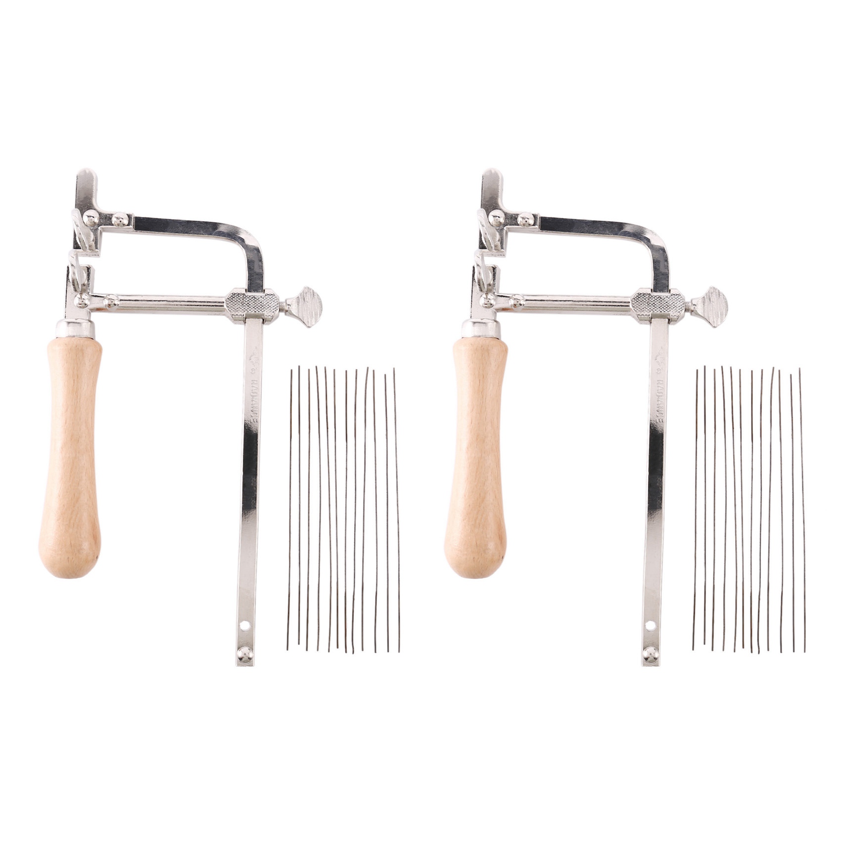 2X Professional Adjustable Saw Bow Wooden Handle Of Jewelry Saw Frame Hand Tools Jeweler'S Saw Frame