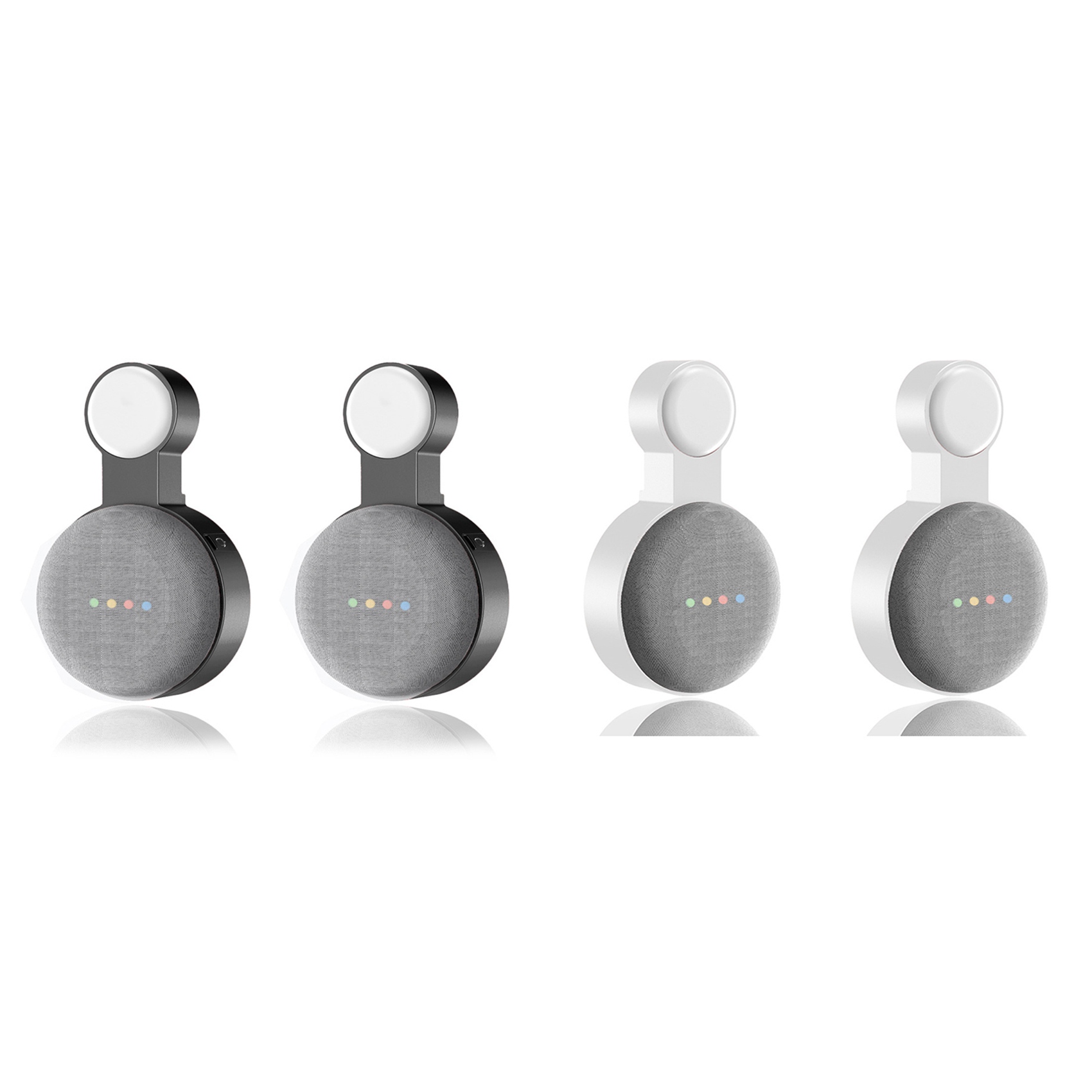NAMUNY 4Pcs for Audio for Nest Mini Wall Bracket Second Generation Socket Hanging Hanger Bracket-Black & White