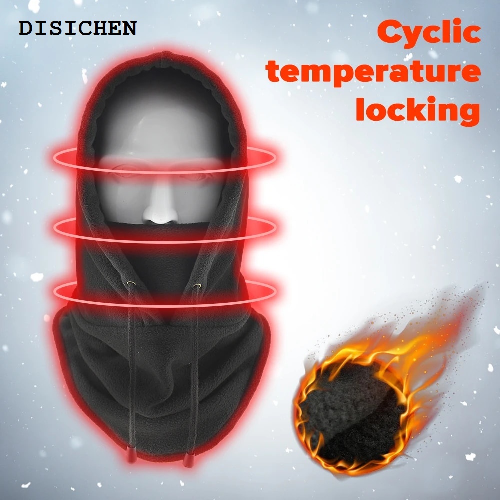 DISICHEN New New Quality Cycling Cap Ski Winter Windproof Outdoor Sports Bib Cold Padded Hood Mask Plush Warm Hat Bike Bicycle Men Balaclava
