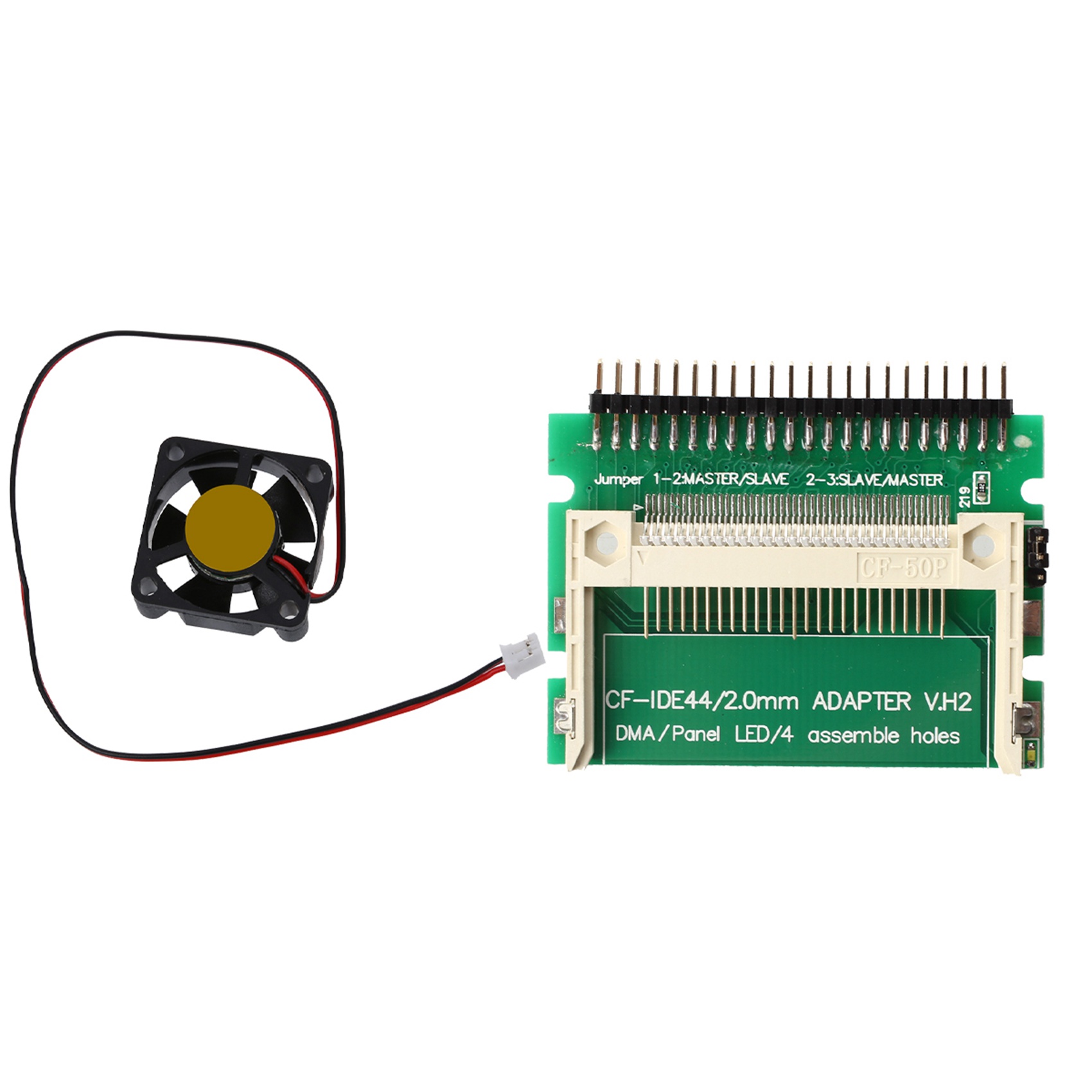 ZOROOM 1 Pcs Pin-Bare Laptop 44-Pin Male IDE To Card Adapter & 1 Pcs 2Pin DC 12V Sleeve Bearing 6000RPM Cooling Fan