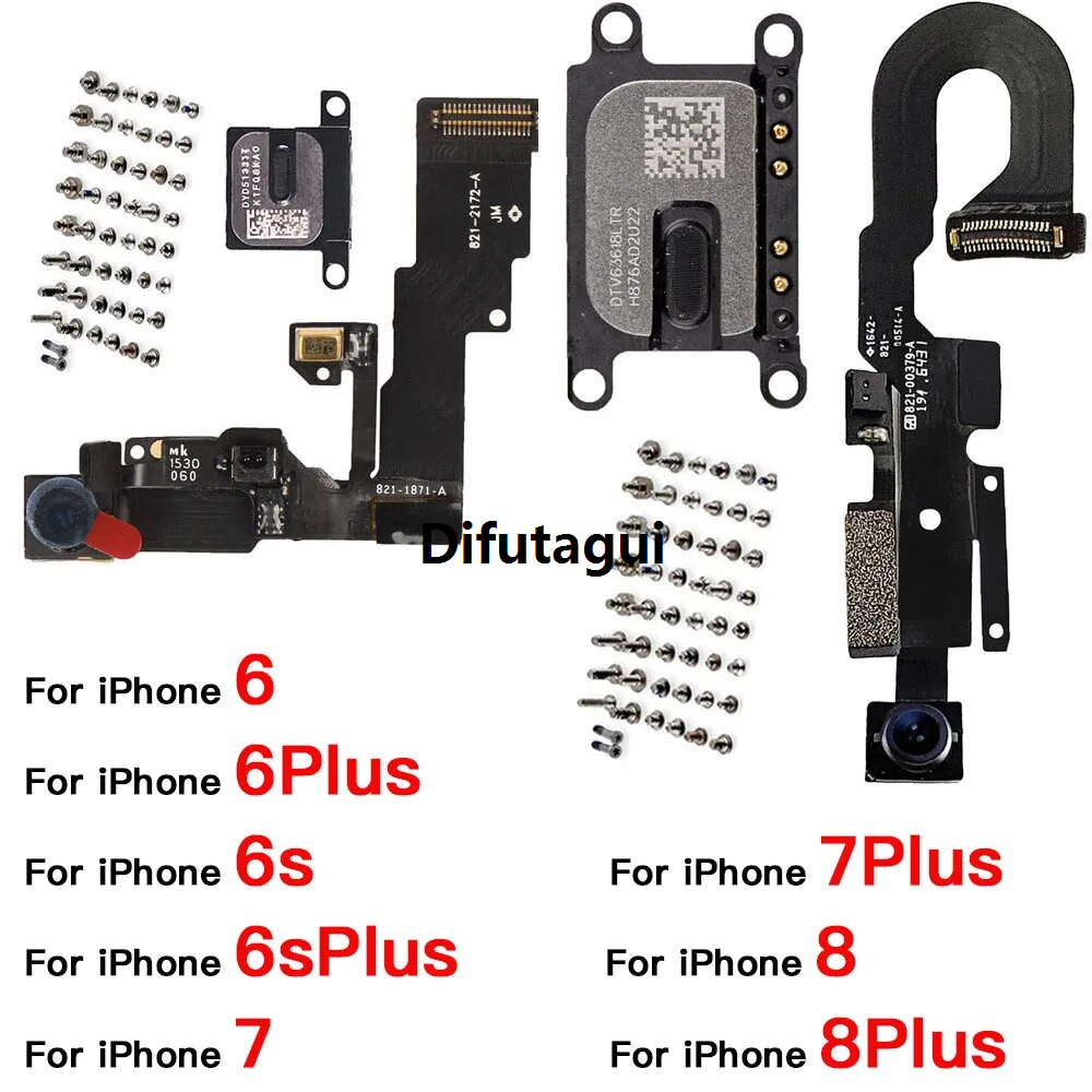 Difutagui Front Camera Flex For iPhone 6 6P 6S 7 7Plus 8 Plus With Affordable Ear Speaker And Full Set Inner Screws Repair Replacement