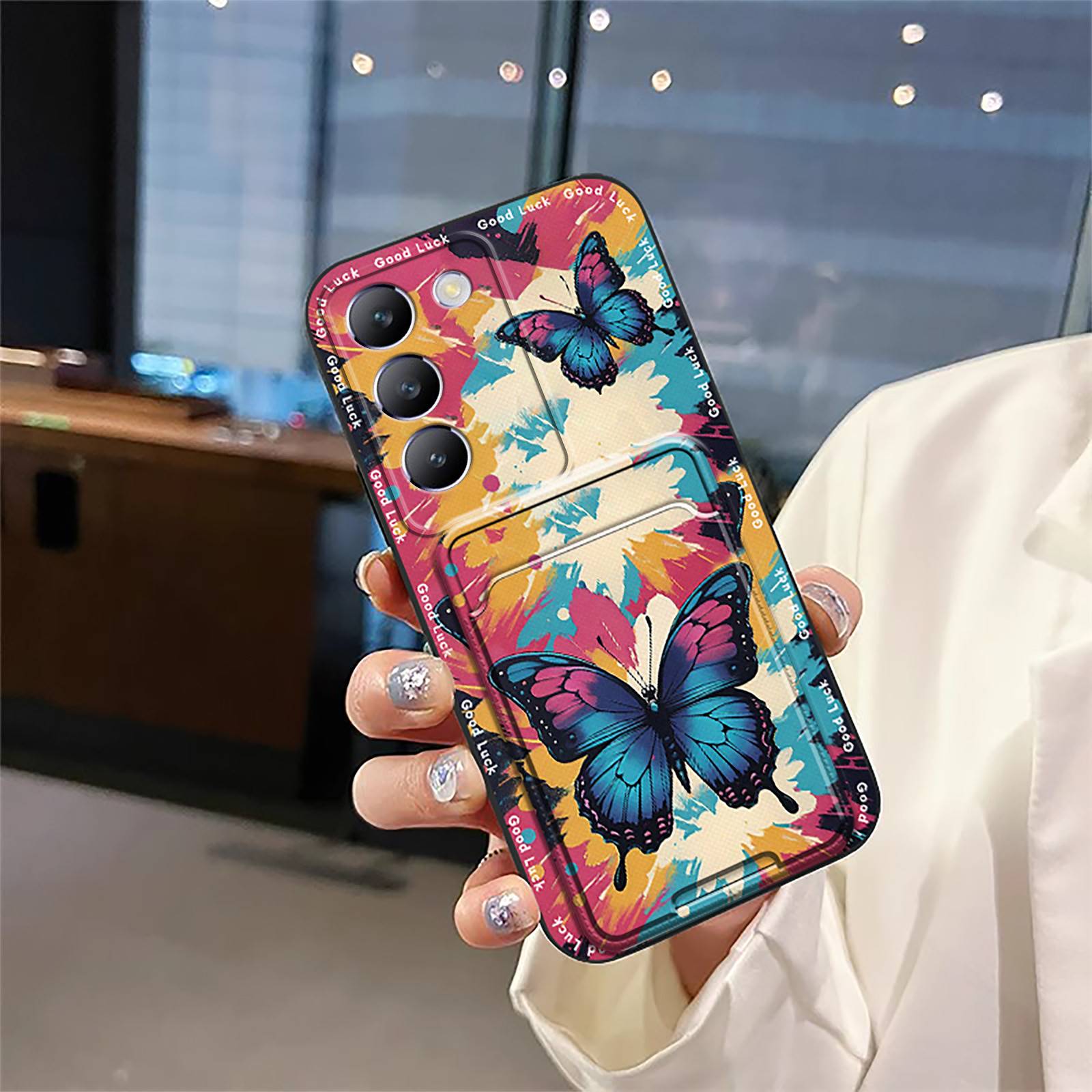 Back Cover Card bag Phone Case For VIVO Y100 5G Indonesia/Y200E 5G/V30 Lite TPU Soft case protective Full wrap Silicone