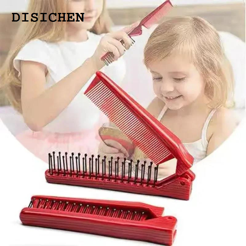 DISICHEN Hot Selling 1pc Portable Travel Hair Comb Detangling Hair Brush Foldable Hair Brushes Massage Comb Anti-Static Hair Combs Hair Styling Tools