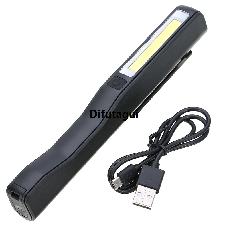Difutagui Rechargeable LED COB Portable Camping Work Inspection Light Lamp Hand New style Torch Magnetic for Household Workshop Automobile Camping black