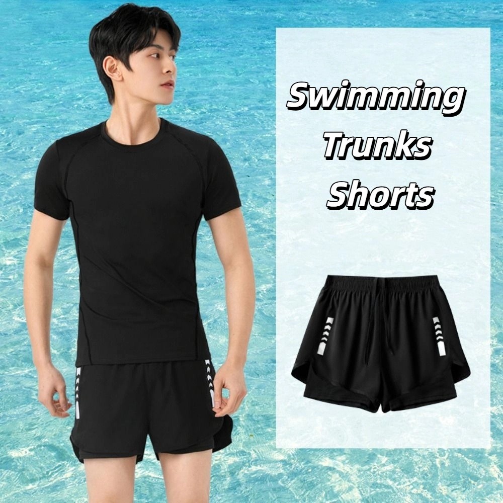 Surfing Pants Stripe Swimming Trunks Shorts Anti Glare Mid Waist Men Sports Training Shorts Quick-drying Elastic Men's Jogging Shorts Running