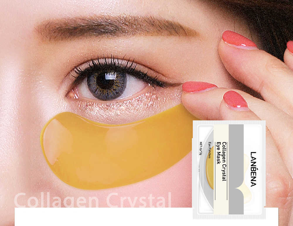 LANBENA 24k gold eye treatment mask collagen crystal eye mask