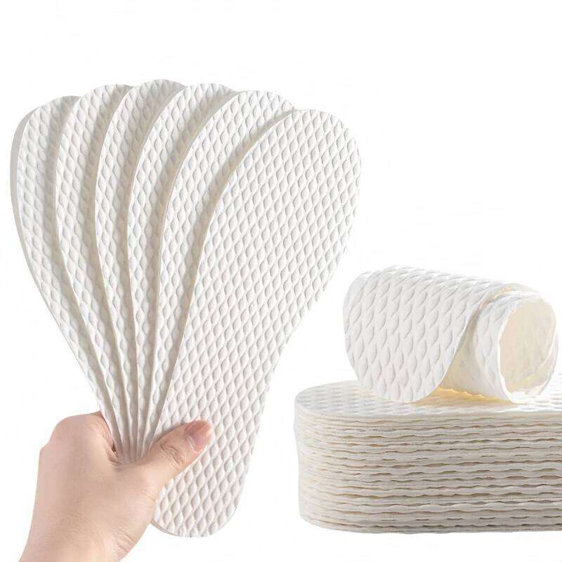New 1/5/10 Pair/sets Disposable Nature Wood Pulp Insoles Men and Women Thin Breathable Sweat Soft Comfortable Shoe Pad