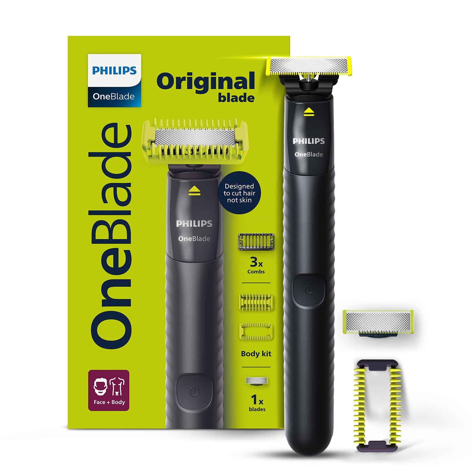 Philips OneBlade Gen Z Beard & Body Trimmer & Styler|Ideal for 1st Trim|Designed for Skin Comfort, No Nicks & Cuts, Dual Protect Tech| Acne Prone, Patchy Beard, Young Skin, QP 1624/10