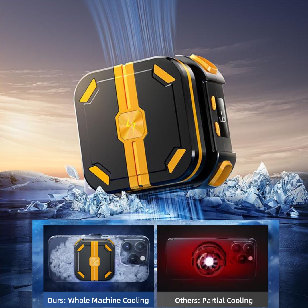 p70 Magnetic Semiconductor Phone Cooler Fan with Temperature Display and Rechargeable Battery - Mobile Phone Radiator for Gaming, Live Streaming, and Video Calls - Compatible with iPhone & Android