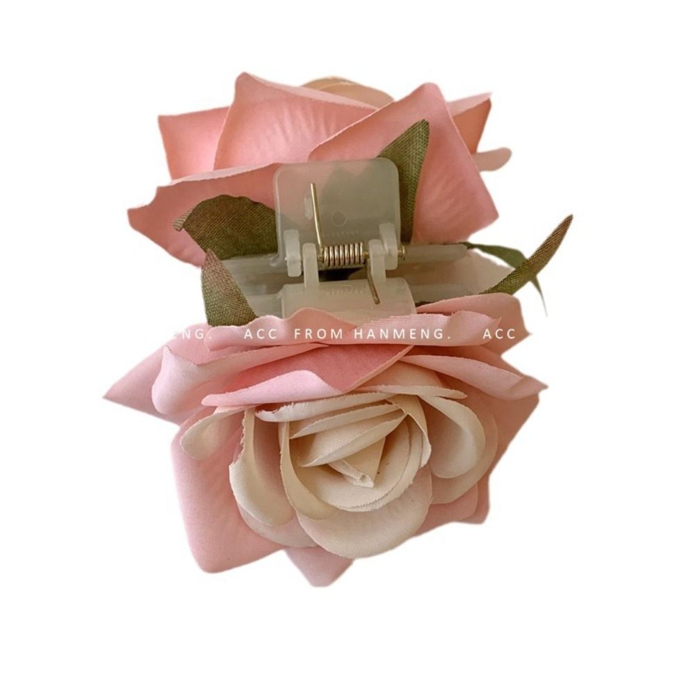 Fashion Peony Flower Flower Hair Claw Cloth Shark Clip Rose Hair Clip Cute Hairpin Headwear Large Shark Clip Girl