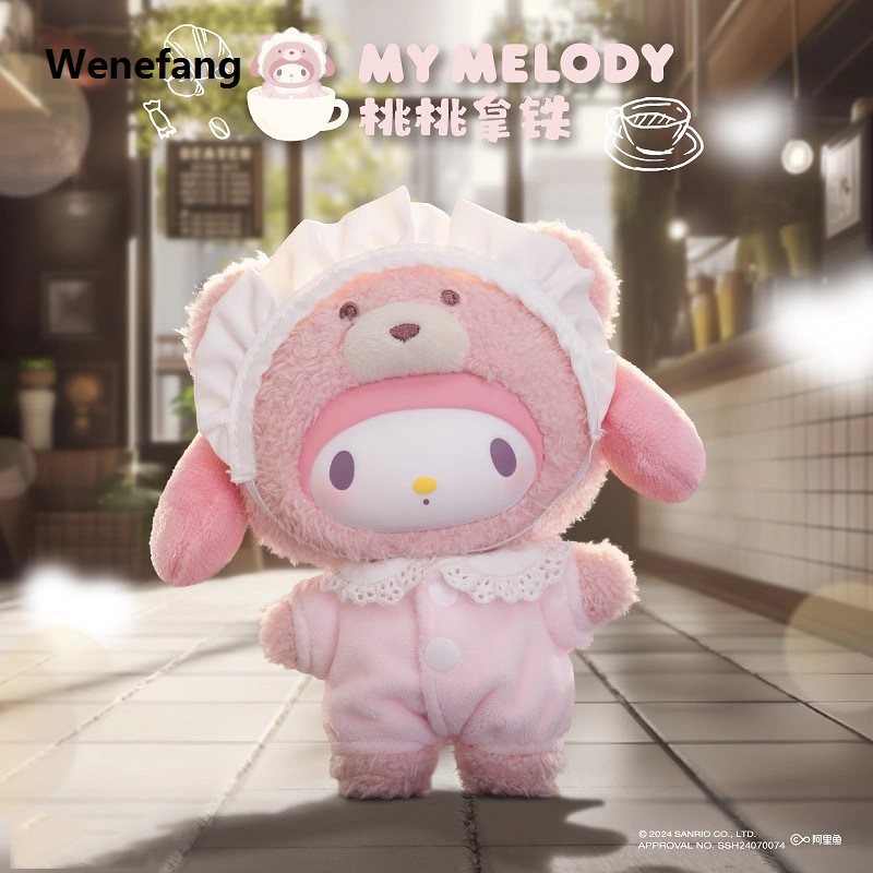 Wenefang Miniso Original Blind Box Sanrio Family Latte Baby Vinyl Plush New Doll Mystery Box Pendant Cinnamoroll Kuromi Hello Kitty Doll