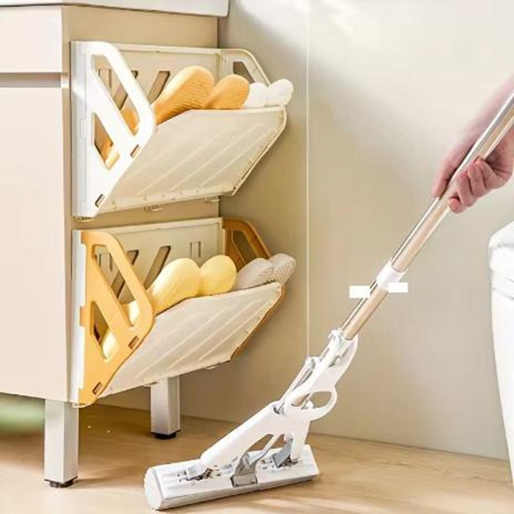 Easy Assembly Plastic Folding Shoe Rack No Punching Large Capacity Wall-Mounted Shoe Rack Space Saving Slipper Rack Small Space Solution