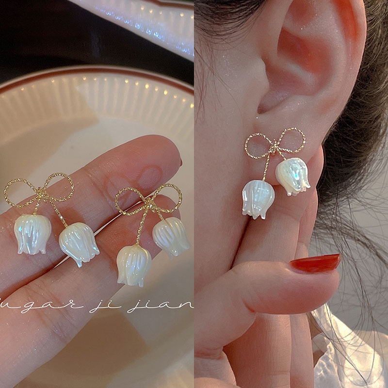 Enacolor Elegant Tulip Earring for Fritillary Stud Earring Accessories Fashion Girl New 2024 Bles Online DZ-23B-24