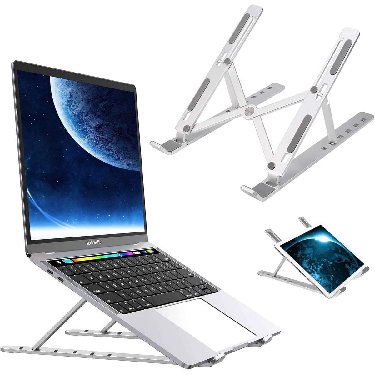 Aluminum Alloy Adjustable Laptop Stand For 10 To 17 Inches Laptop/Tab