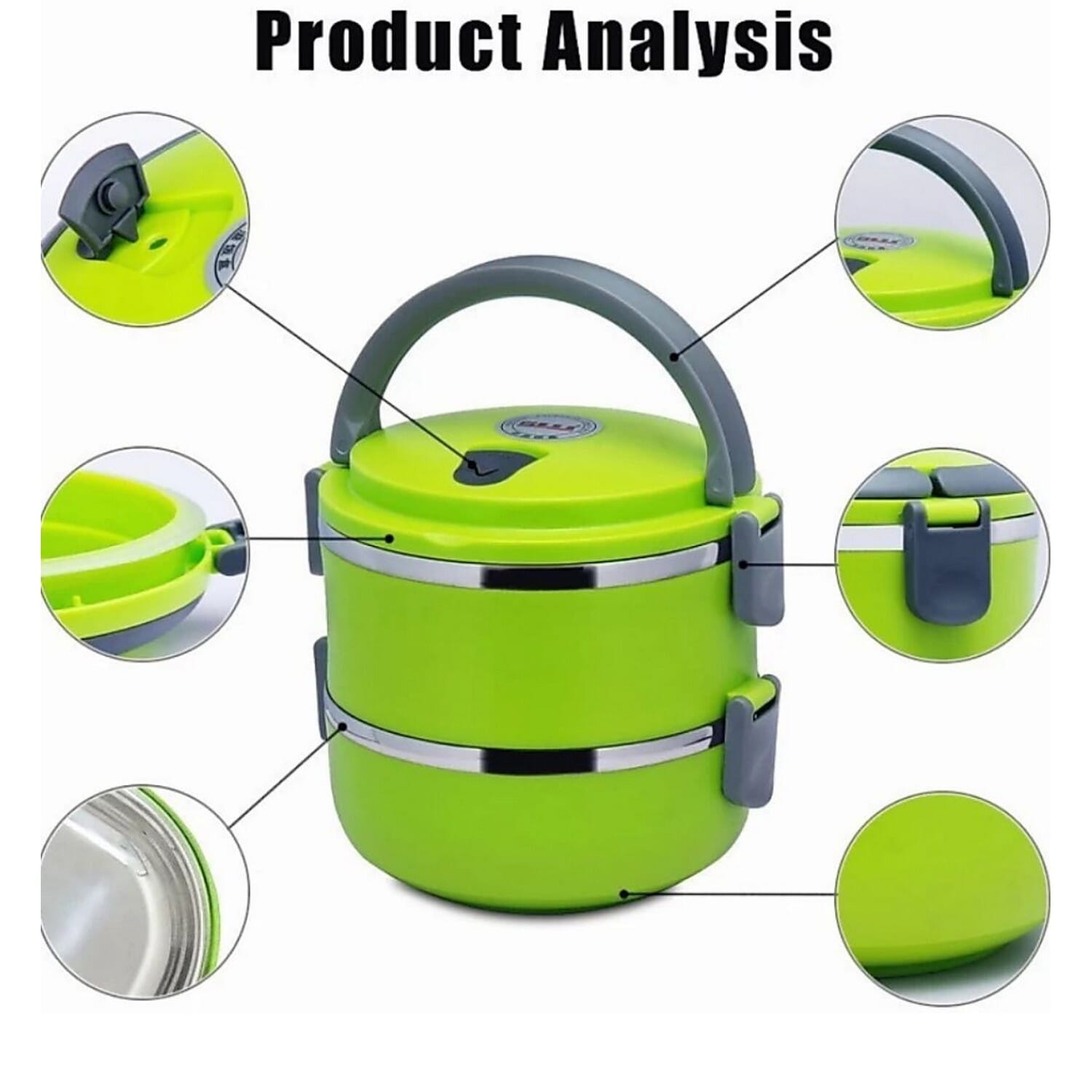 New Design Lunch Box For School & Office | 100% Food Safe Dishwasher Safe Stainless Steel Inner 2 Container Lunch Box