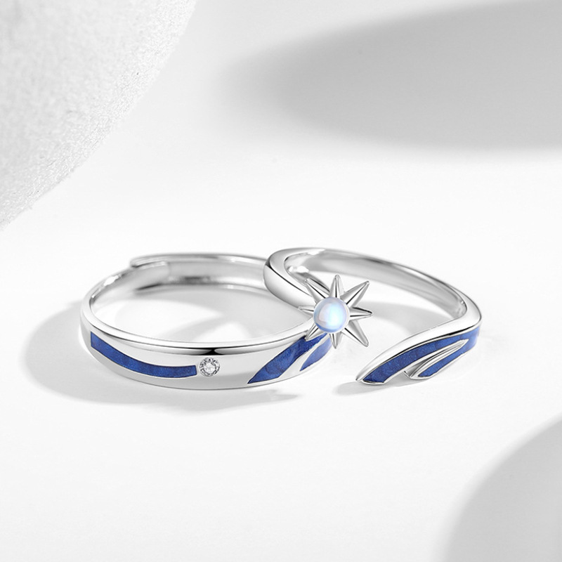 【Recently popular】2024 New Six-pointed Star Couple Ring for Men and Women All-match Temperament High-grade Light Luxury Birthday Gift
