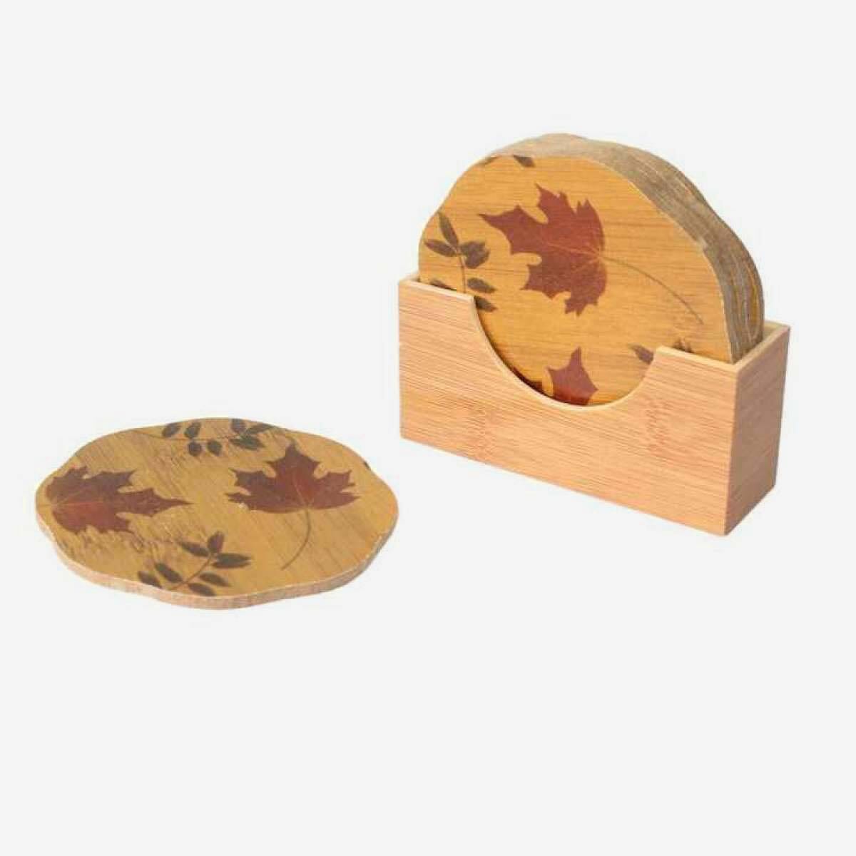 Tea Coaster - Pack of 6 Bamboo Printed Tea Coaster